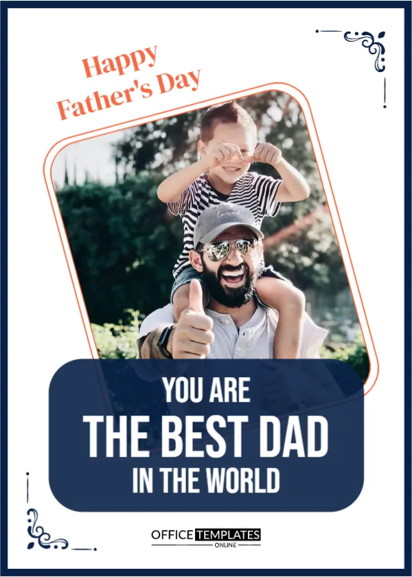 Best Dad in the World Father’s Day Card Template