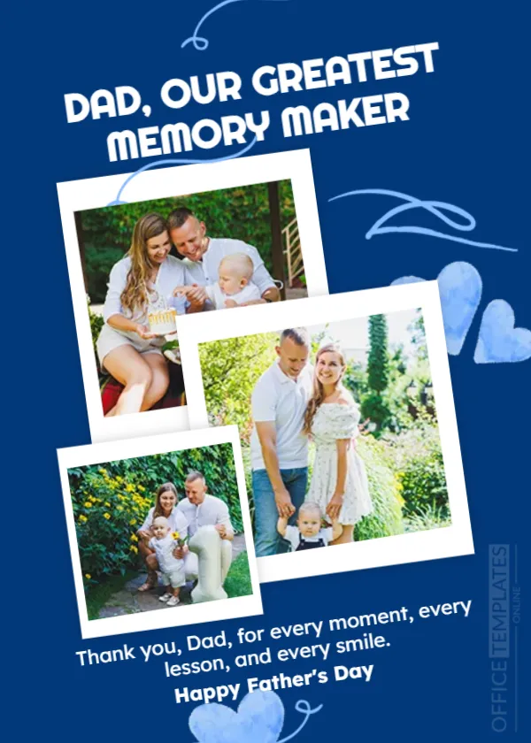 Family Memories Scrapbook Layout Template for Father’s Day
