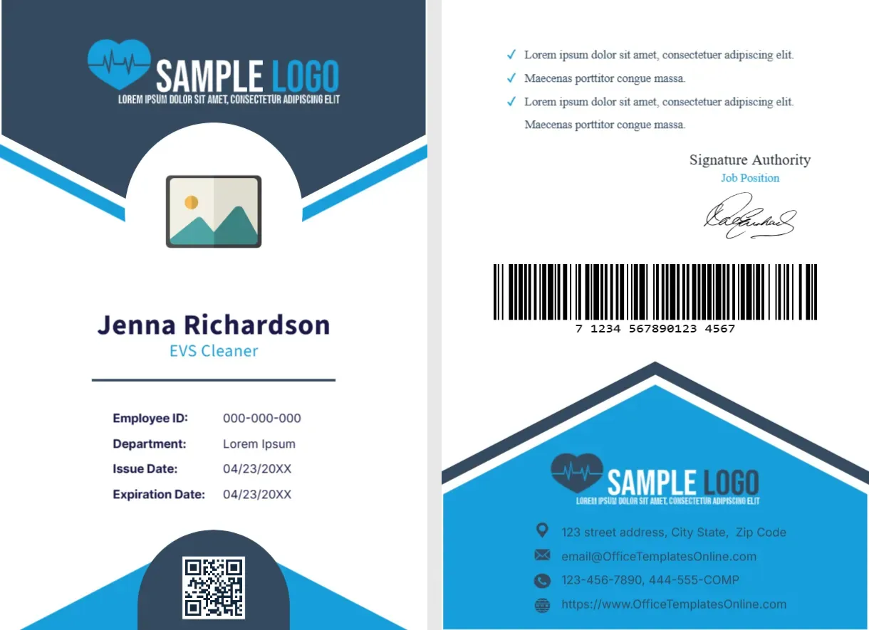 Hospital EVS Cleaner ID Card Template – Editable Environmental Services Staff ID Card