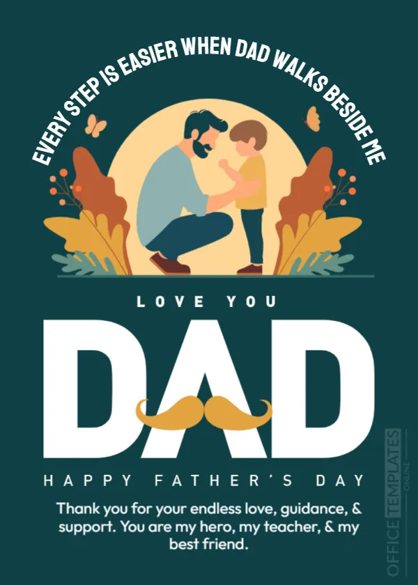 Father’s Day Dad and Son Illustration Template