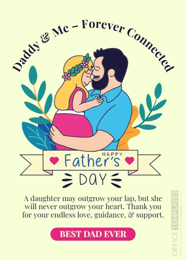 Dad and Daughter Illustration Template for Father’s Day