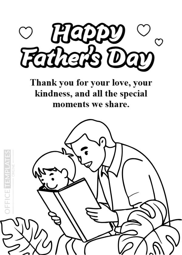 Father’s Day Printable Coloring Card Template