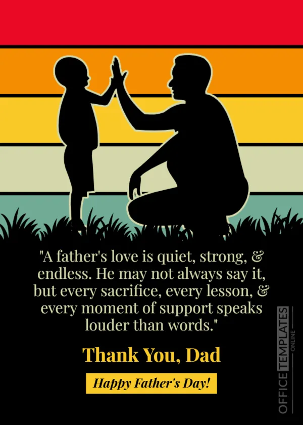 Heartfelt Emotional Quote Poster Template for Father’s Day