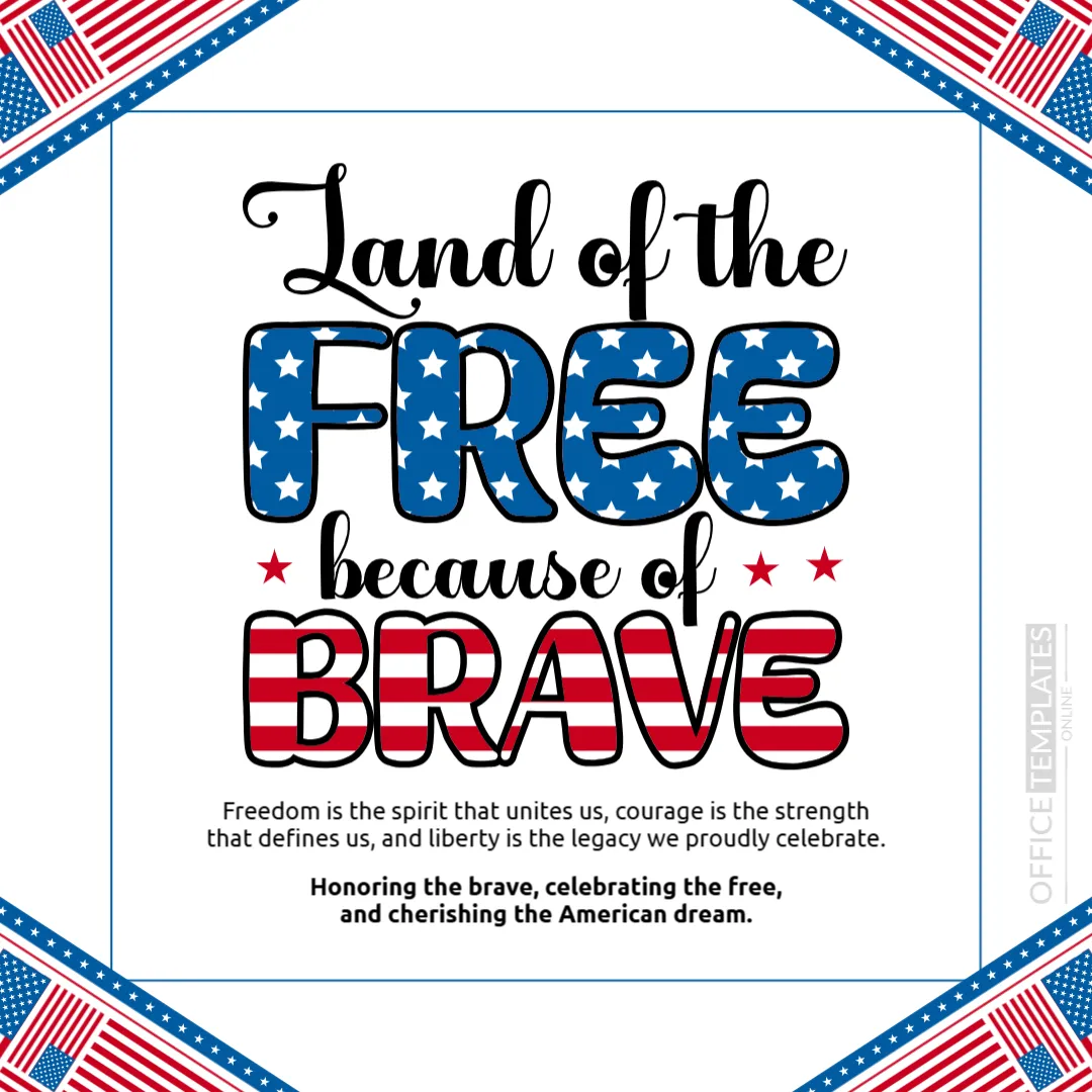 4th of July Patriotic Quote Graphic Template – Editable Online