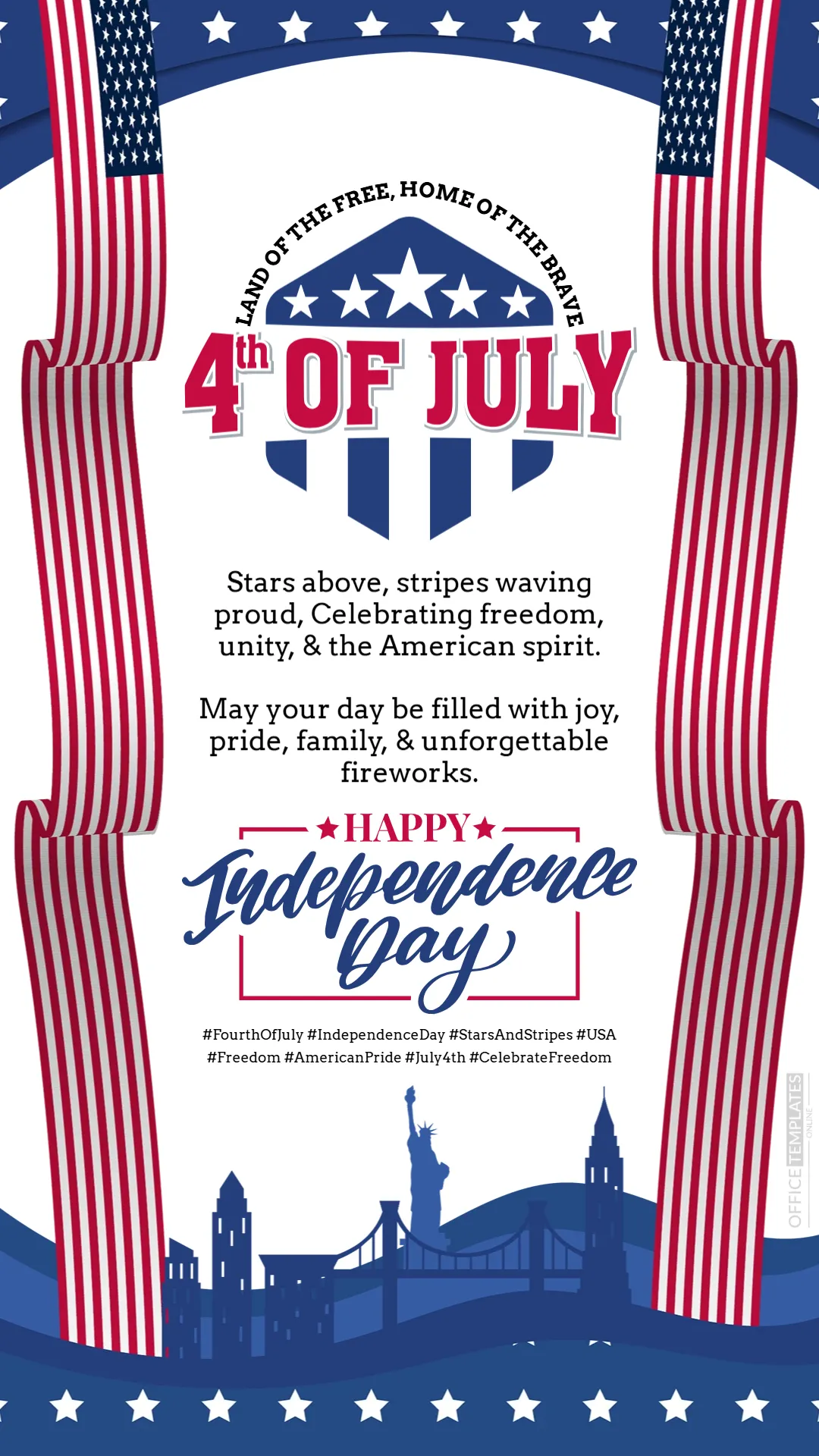 4th of July Stars & Stripes Instagram Story Template – Editable Online
