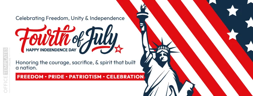 Independence Day Facebook Cover Template – Editable 4th of July Banner