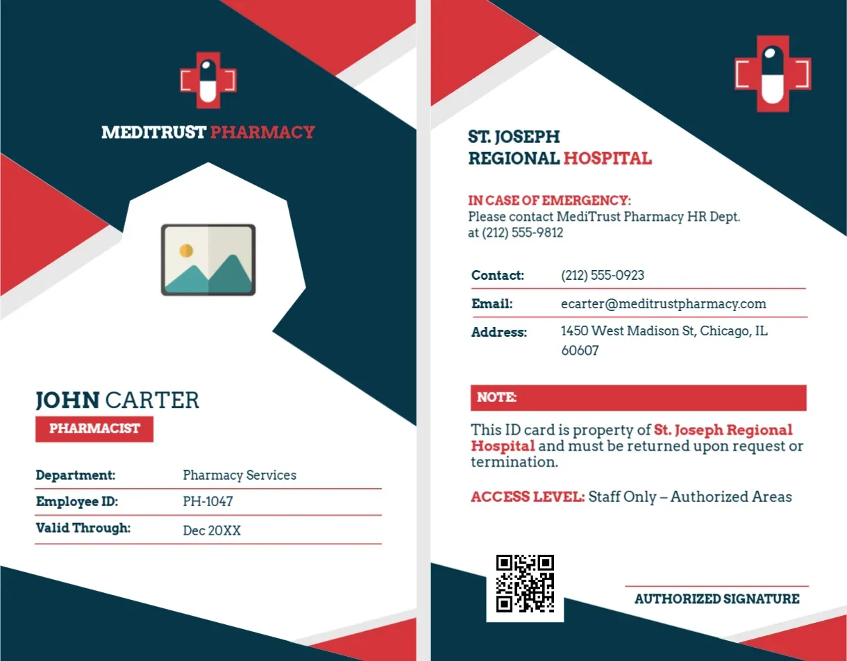 Pharmacist & Pharmacy Services ID Card Template