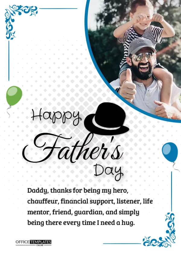 Happy Father’s Day Photo Card Template