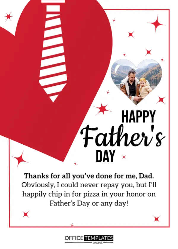 Heartfelt Father’s Day Love Card Template – Editable Printable Greeting Card