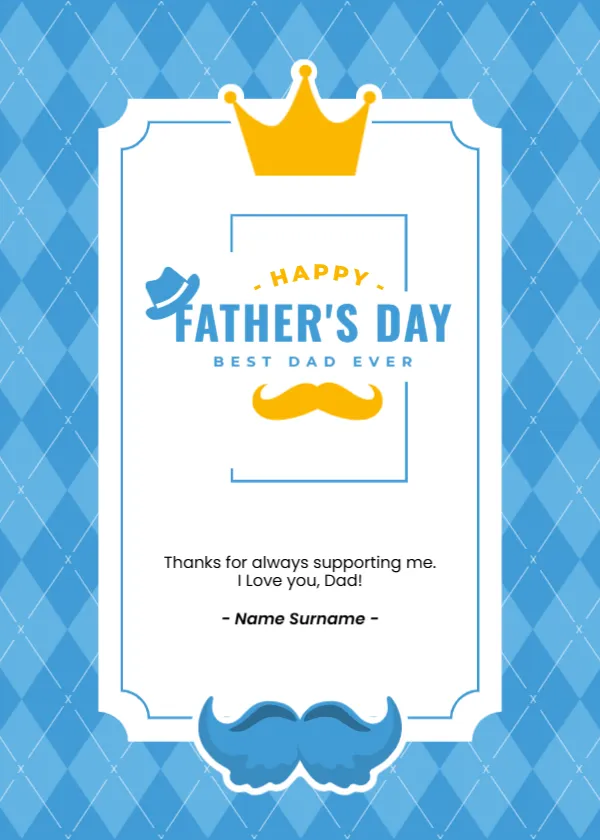 Express Gratitude Father’s Day Template – Editable Printable Card