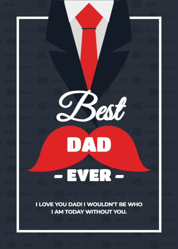Father’s Day Card Template in Boss Style – Editable & Printable Design