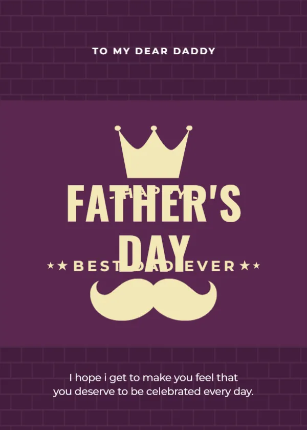 Joyful Father’s Day Card Template Design – Editable & Printable Card
