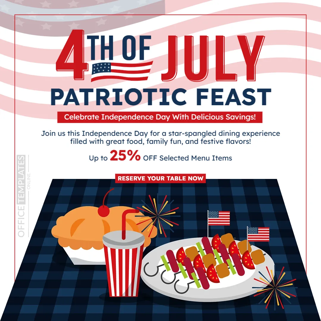 Patriotic Restaurant Promotion Template