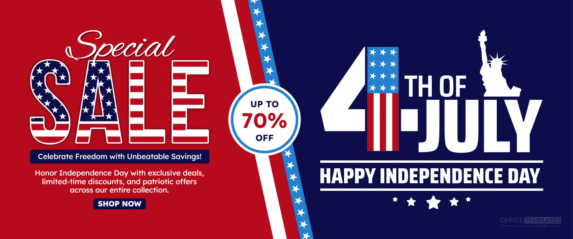 Homepage Hero Banner for Independence Day Sales