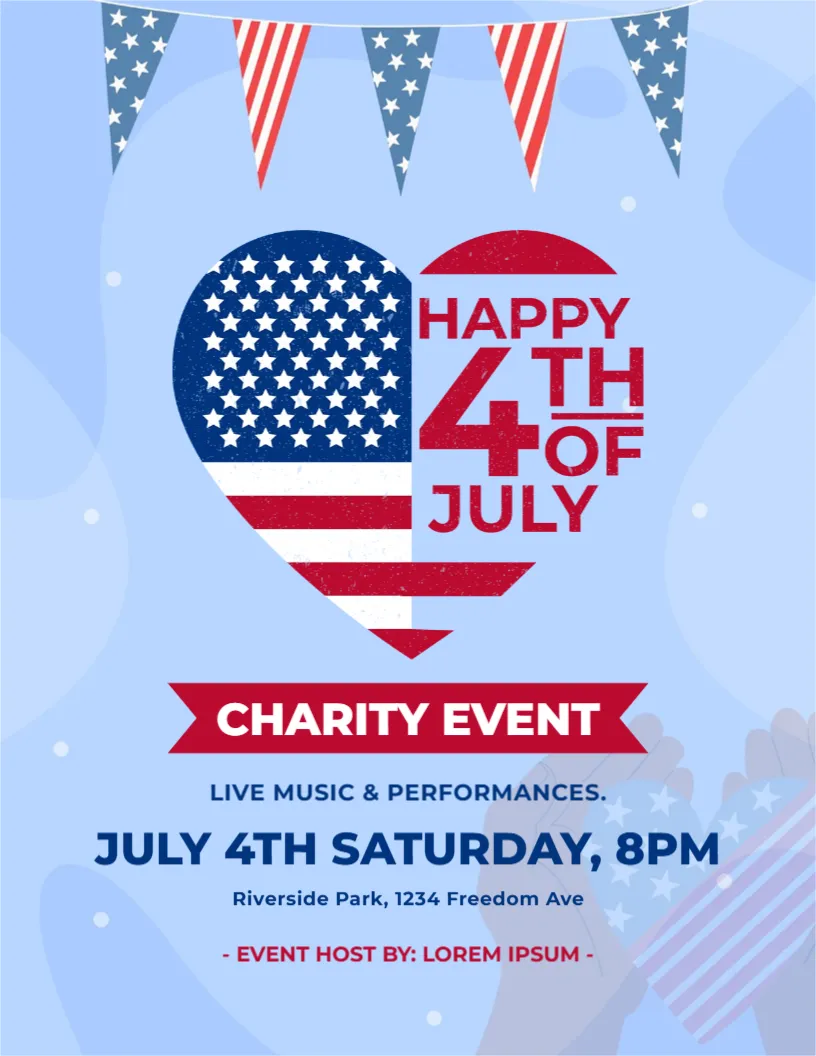 Flyer Template for 4th July Charity Event