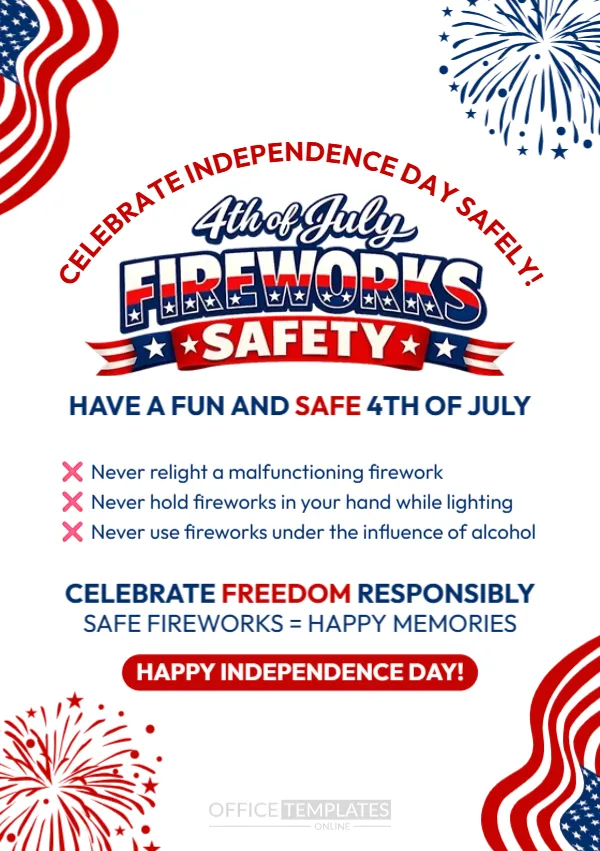 Fireworks Safety Awareness Poster Template