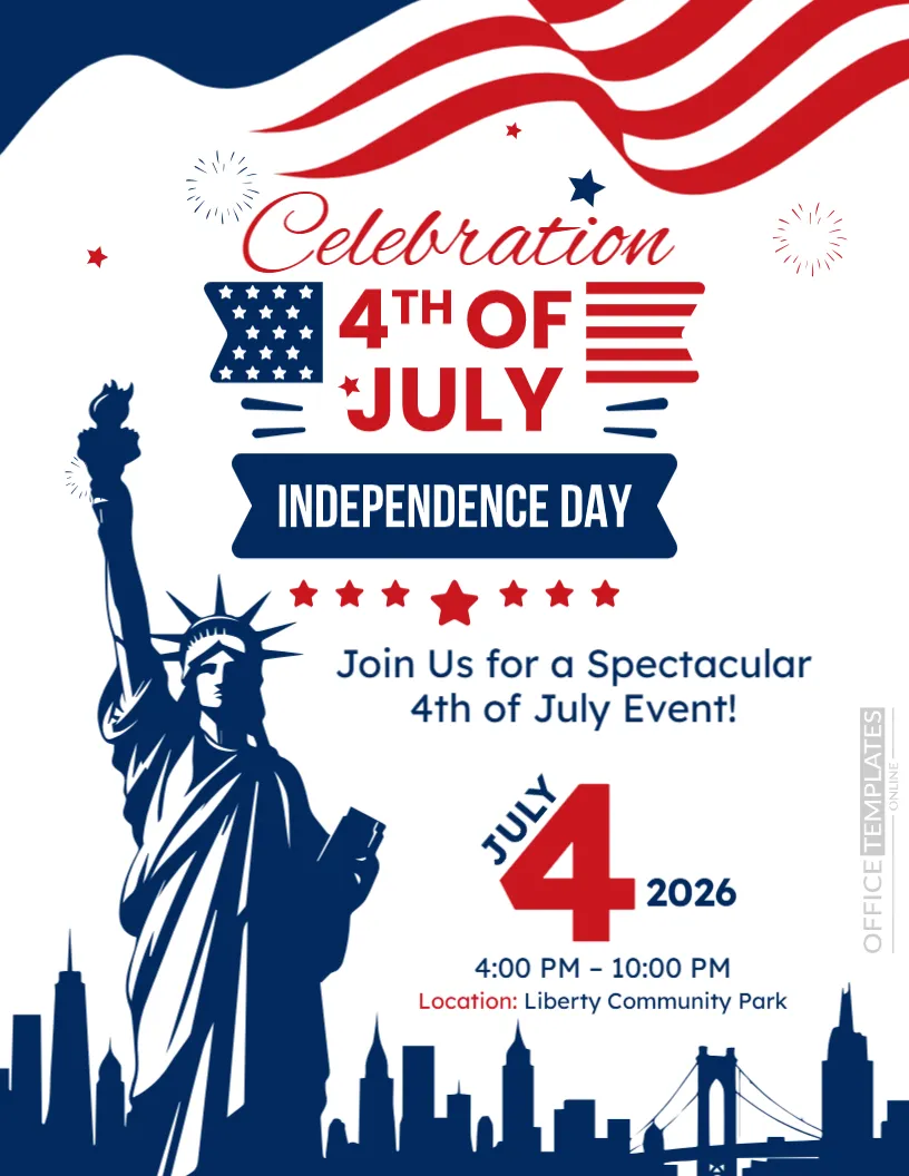 Free Editable 4th of July Celebration Event Flyer Template