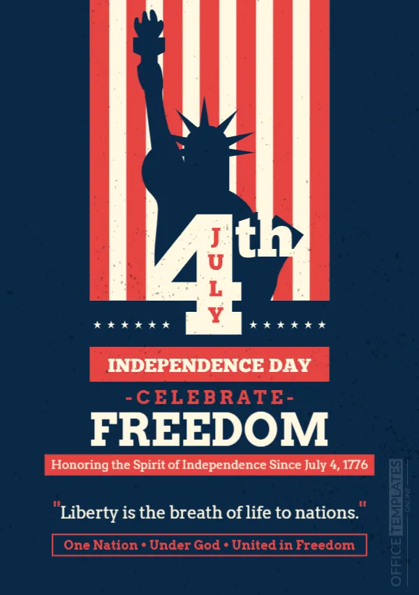 Free Editable Patriotic Wall Poster Template for Independence Day