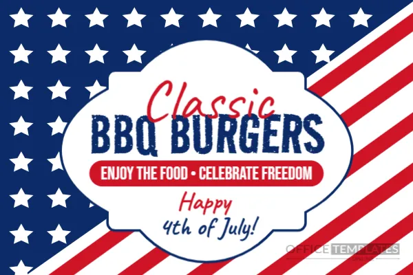 Free Editable 4th of July Food Table Tent Card Template