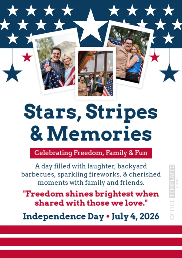 Free Editable Patriotic Scrapbook Memory Page Template