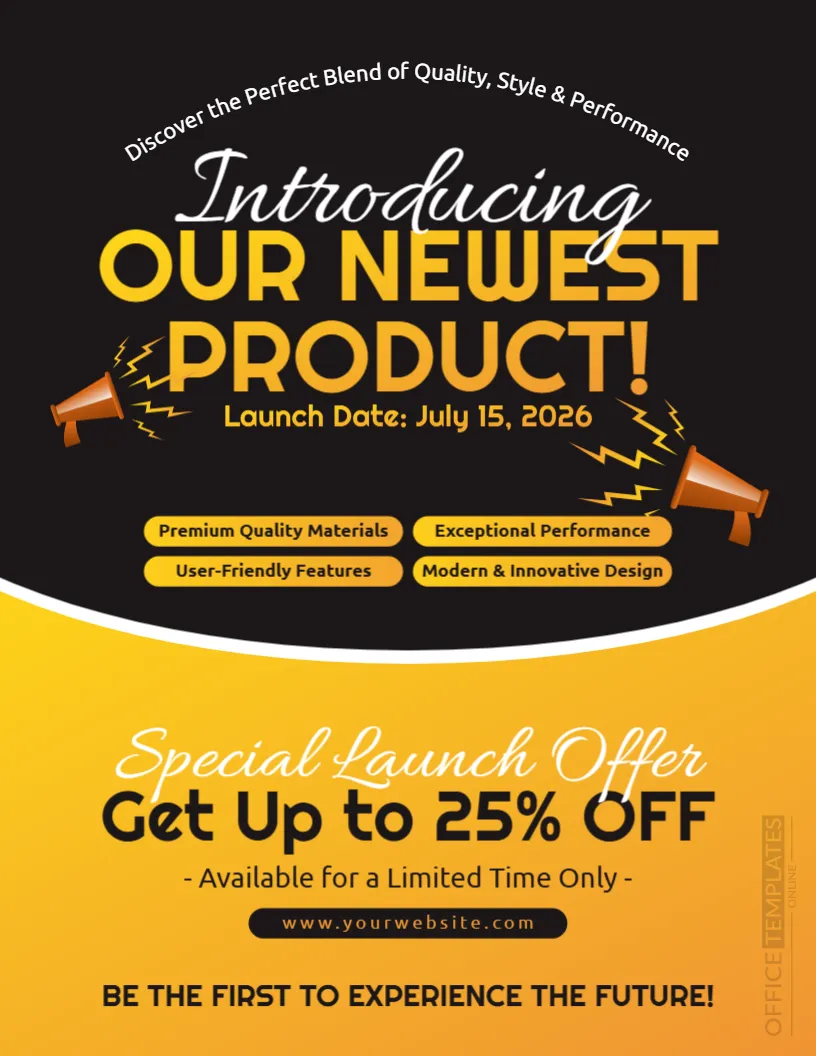 New Product Launch Flyer Template – Customize Online & Download Instantly