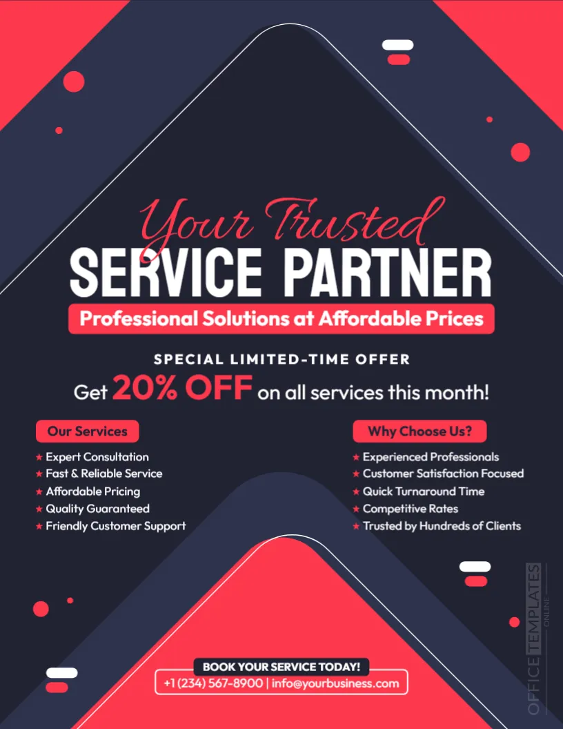 Service Promotion Flyer Template – Editable Service Advertising Flyer