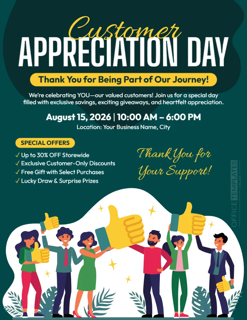 Customer Appreciation Flyer Template – Celebrate and Thank Your Customers