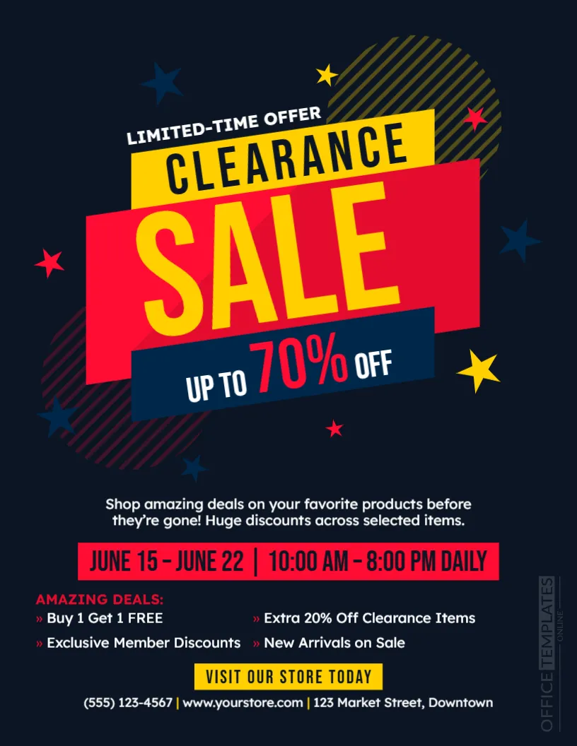 Clearance Sale Flyer Template – Editable Promotional Flyer for Retail Sales & Discounts