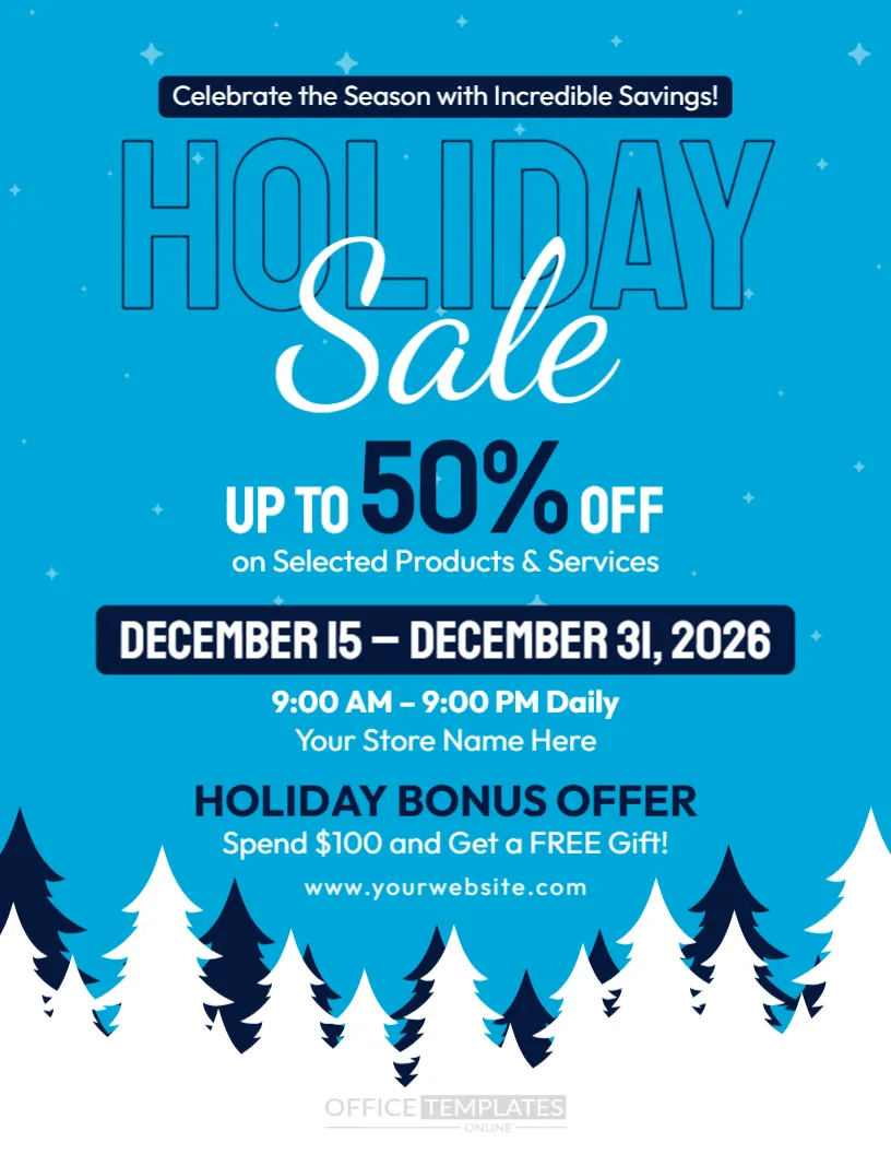 Holiday Sale Flyer Template – Customize Online and Download Instantly