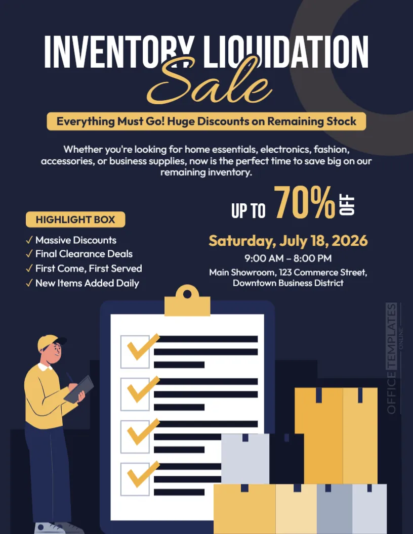 Inventory Liquidation Flyer Template – Editable Clearance Sale Flyer Online