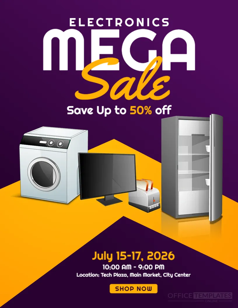 Electronics Sale Flyer Template – Editable Electronics Mega Sale Promotion