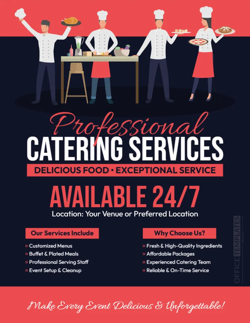 Catering Services Flyer Template – Editable Catering Business Promotion Flyer