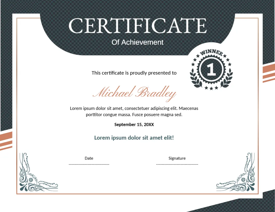 Exclusive Training Program Achievement Certificate Template