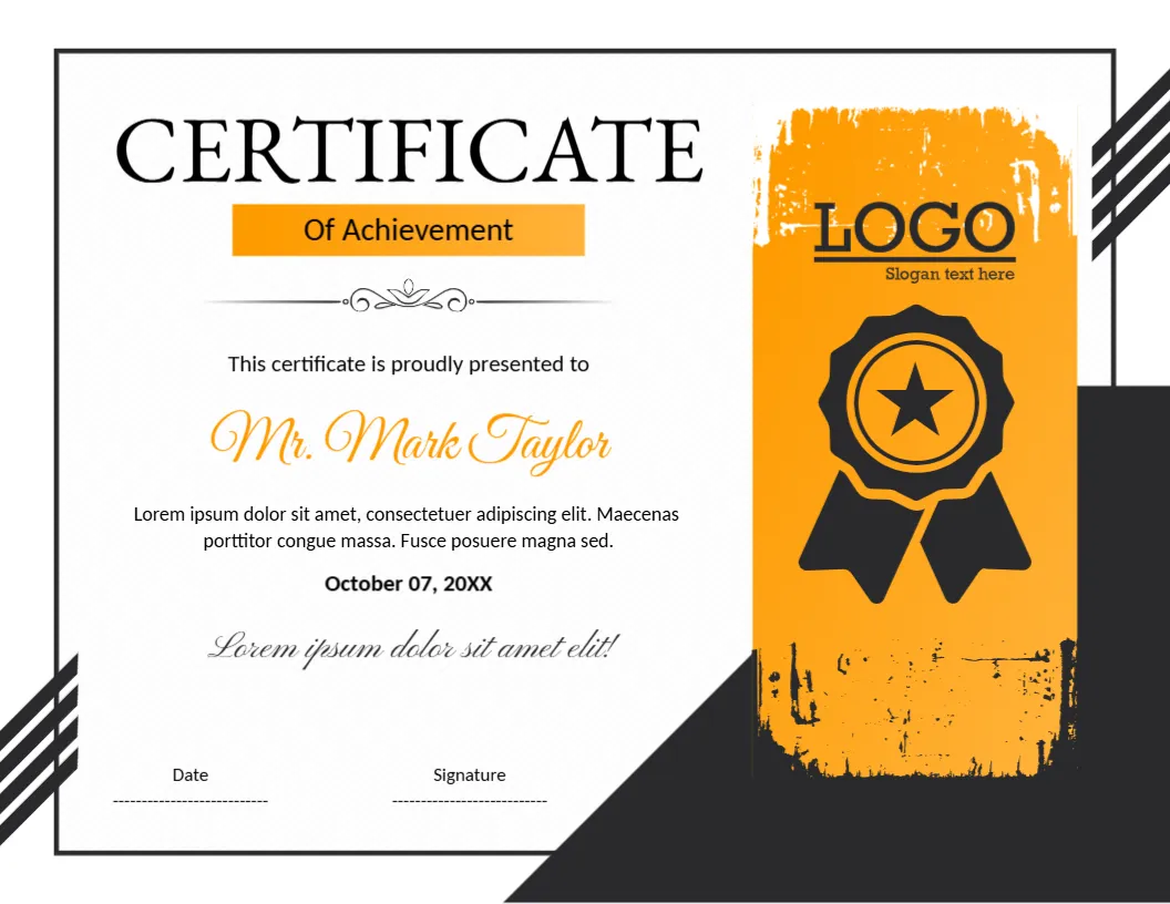Sports Achievement Certificate Template – Editable Online