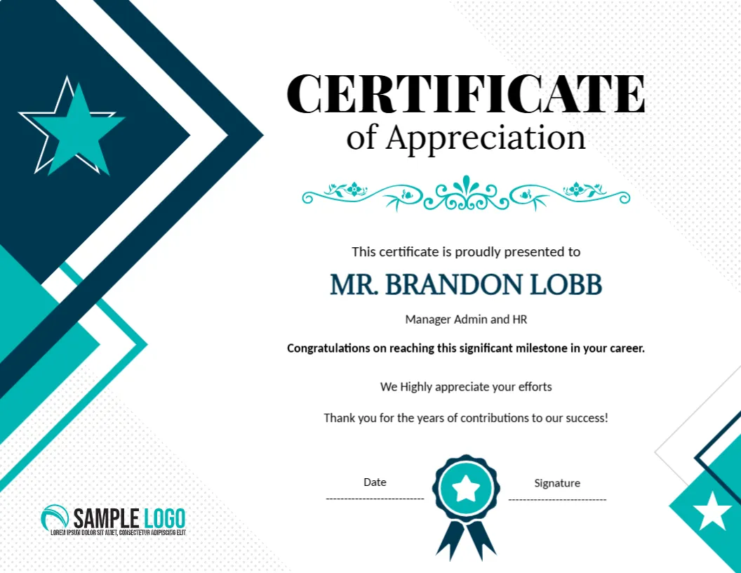 Employee Appreciation Certificate Template – Editable Online