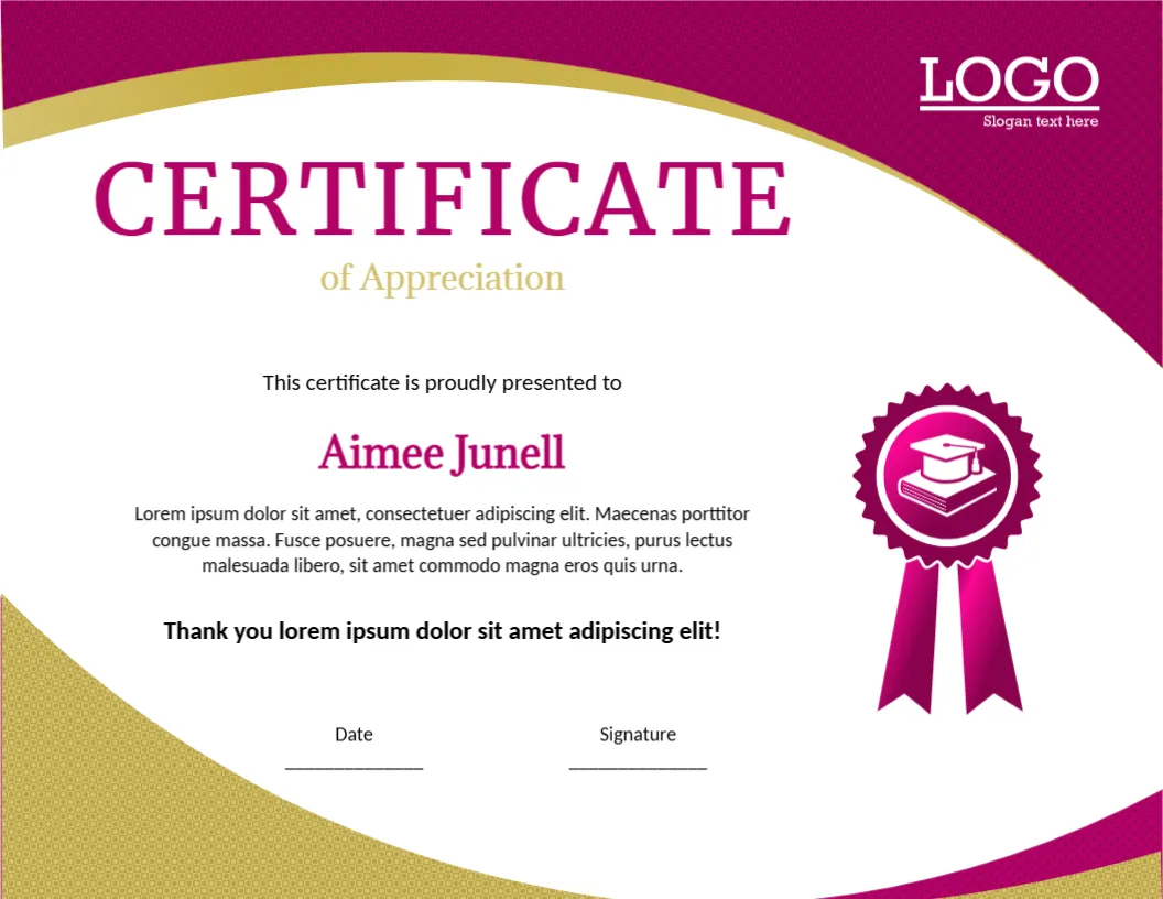 School Appreciation Certificate Template