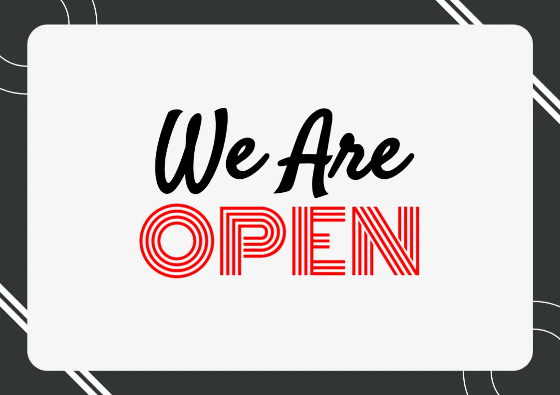 Open Business Sign Template – Editable Online & Ready to Download