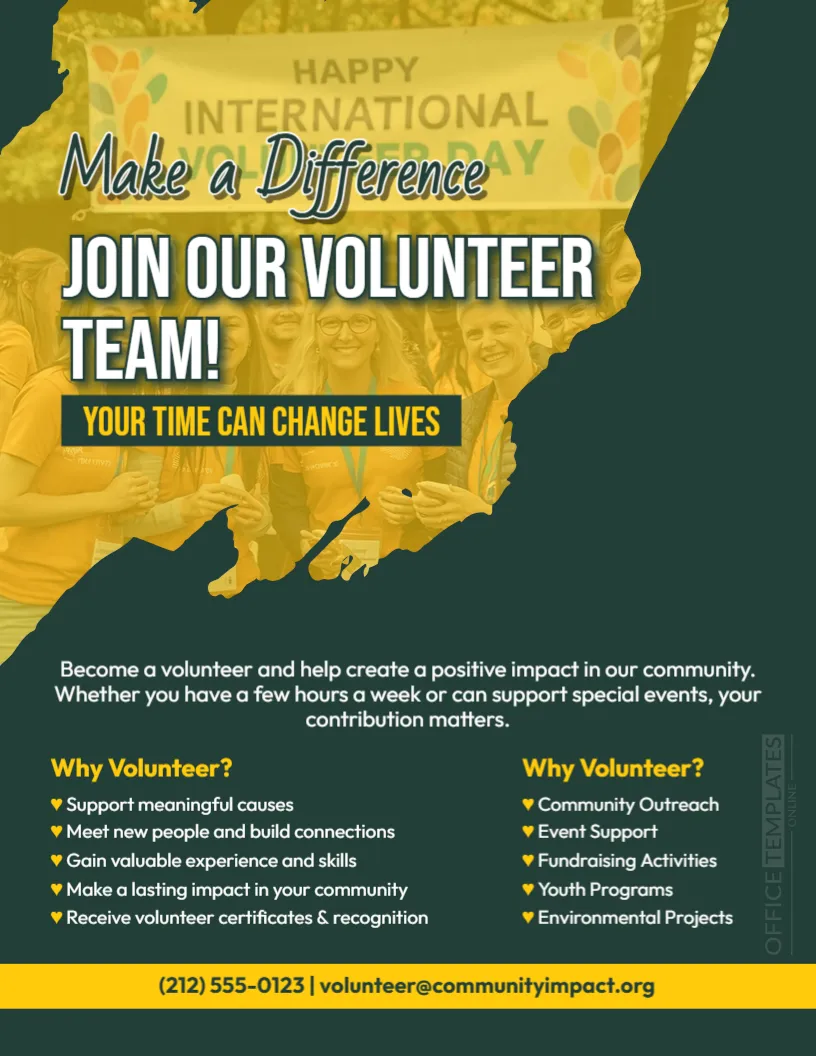 Volunteer Recruitment Flyer Template – Editable Volunteer Sign-Up Flyer