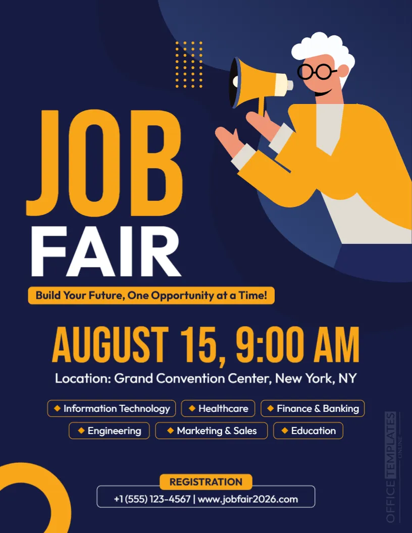 Job Fair Flyer Template – Editable Career Fair & Recruitment Event Flyer
