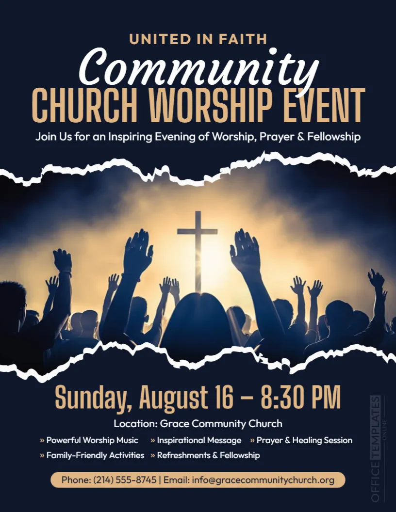 Church Event Flyer Template – Editable Church Worship Event Flyer