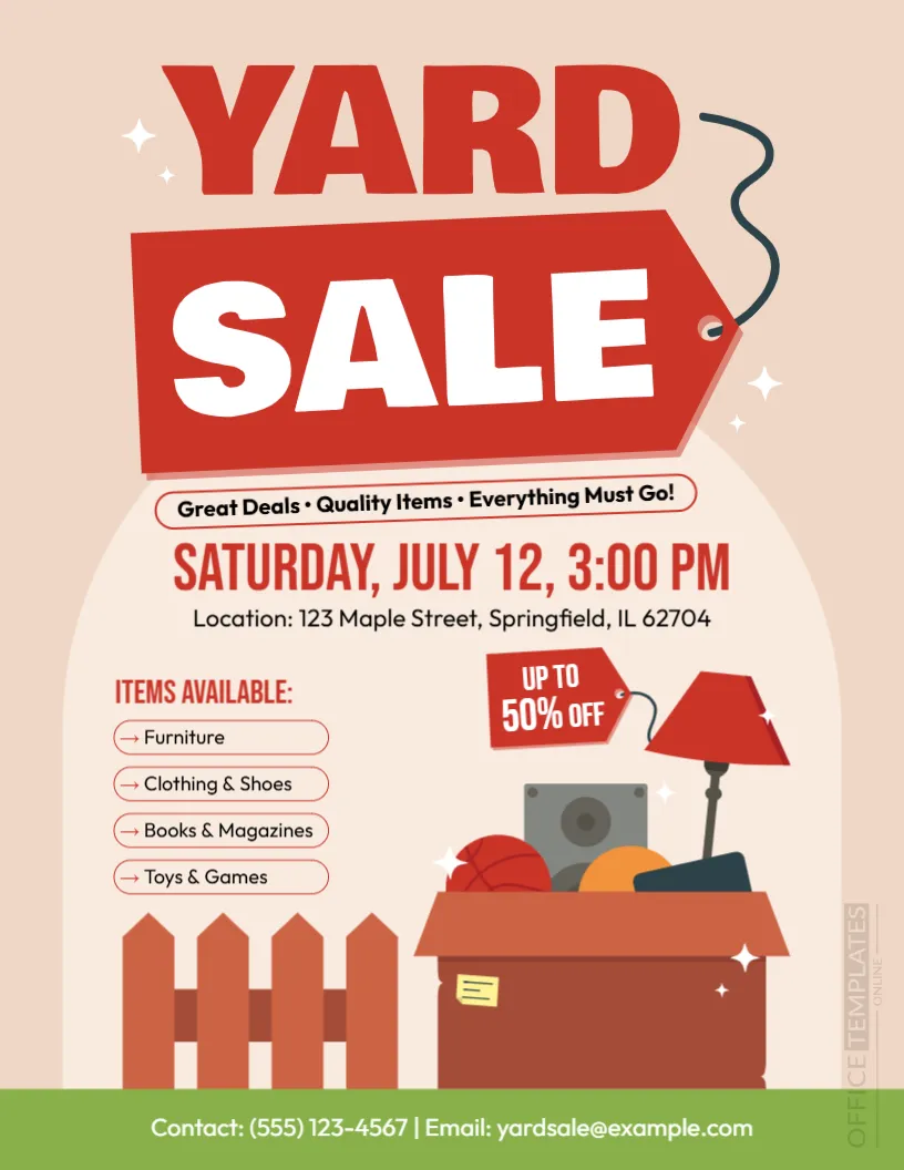 Yard Sale Flyer Template – Editable Garage Sale & Community Sale Flyer