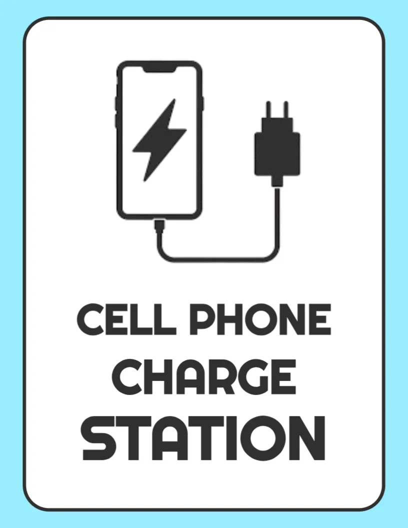 Phone Charging Area Sign Template