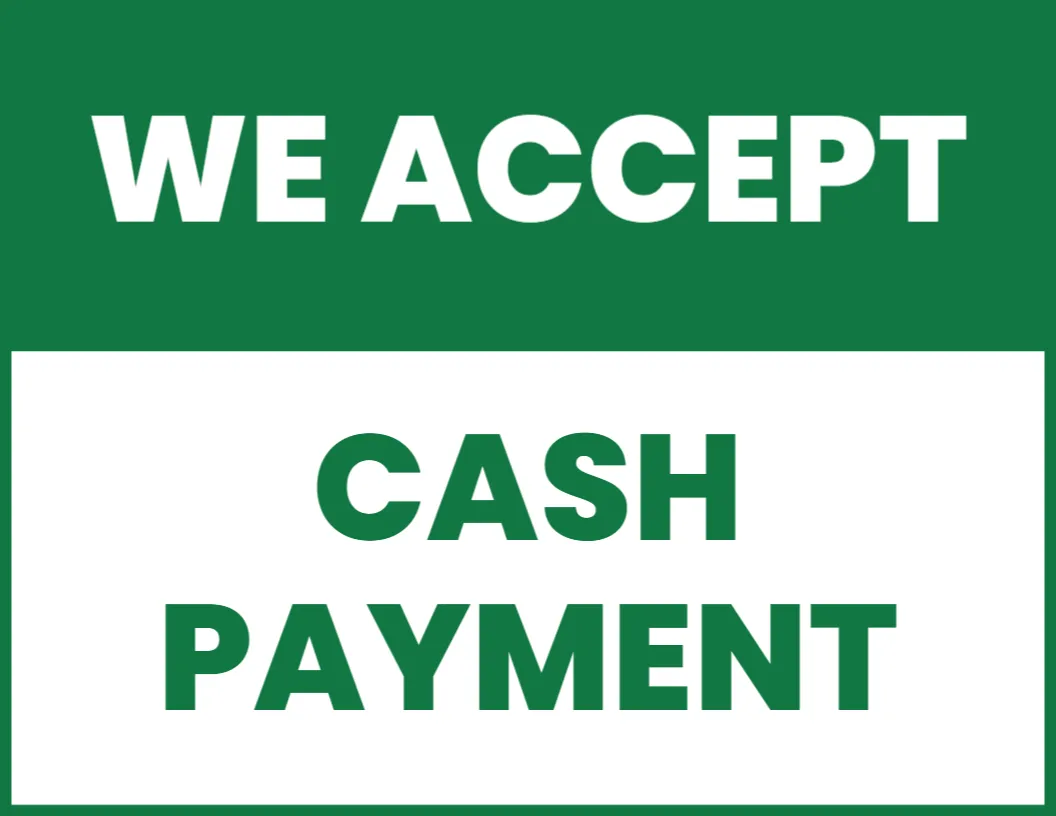 Cash Accepted Sign Template