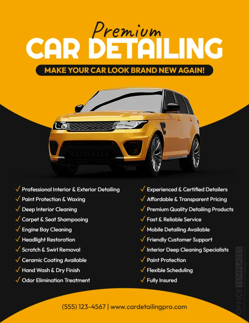 Car Detailing Flyer Template
