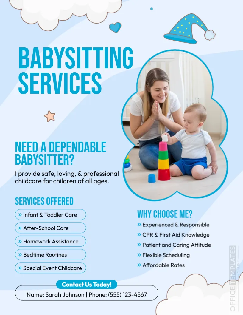Babysitting Flyer Template