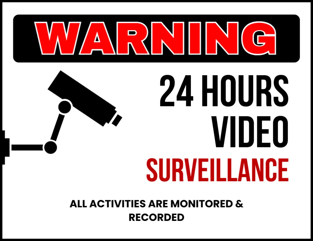 24 Hours Monitoring Sign Template