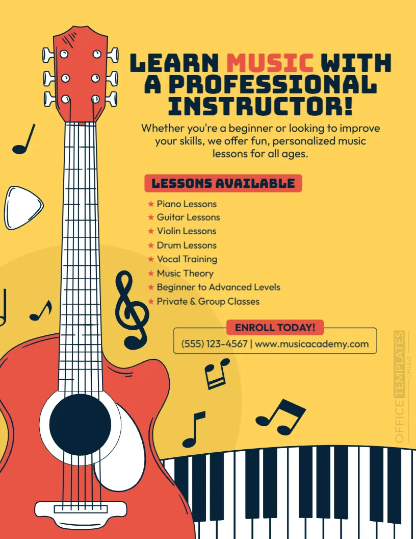 Music Lessons Flyer Template