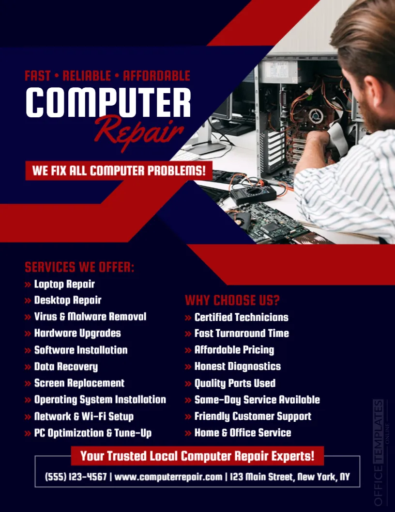 Computer Repair Flyer Template