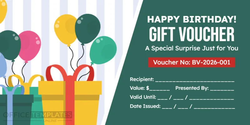 Birthday Surprise Gift Voucher Template – Editable & Printable Online