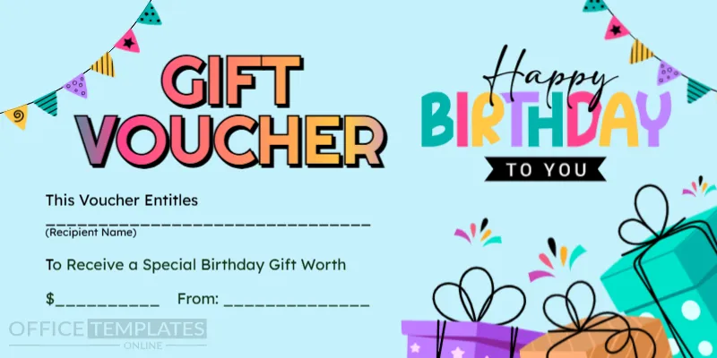Printable Birthday Gift Voucher Template – Editable Birthday Gift Certificate